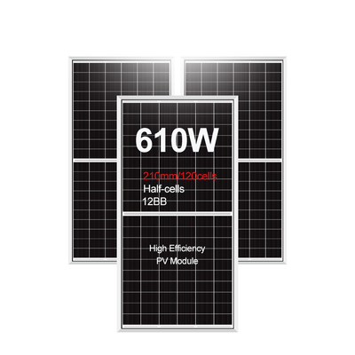 210mm 595w 600w 605w モノ結晶ソーラーパネル 120セル OEM ODM 優れたパフォーマンス