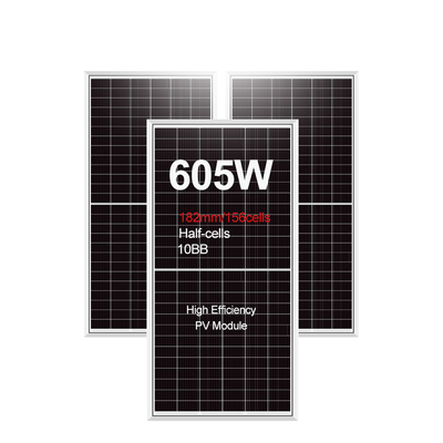 モノ太陽電池 IP68 格付け交差箱 575w 605w ワット PV モジュール 半電池太陽電池パネル