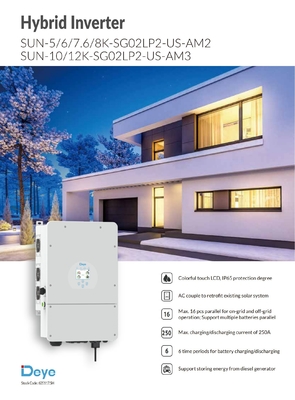 ストック・デイ シングルフェーズハイブリッドソーラーインバーター 3kw 12kw 8000watt 99.90% インバーター効率