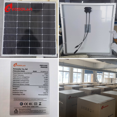 80W 90W 100W 110W 120W ミニソーラーパネル AS100M6-32 最大電源電流 Imp 5.07