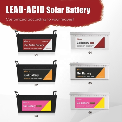 OEM/ODM 受付 最高 12V 48v 50Ah 100Ah 150Ah 200Ah 250 Ah 太陽系用ジェルバッテリー