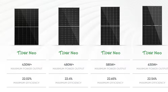 N型 550w 700w 630w 610w 585w 620w 580w 500w 全システムジンコ用の双面太陽光パネル