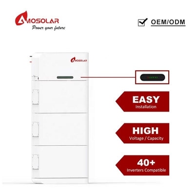 IP65 高電圧BMS LiFePO4 バッテリー 10.24kWh-25.6kWh アモソラースタッケブルホーム バッテリー