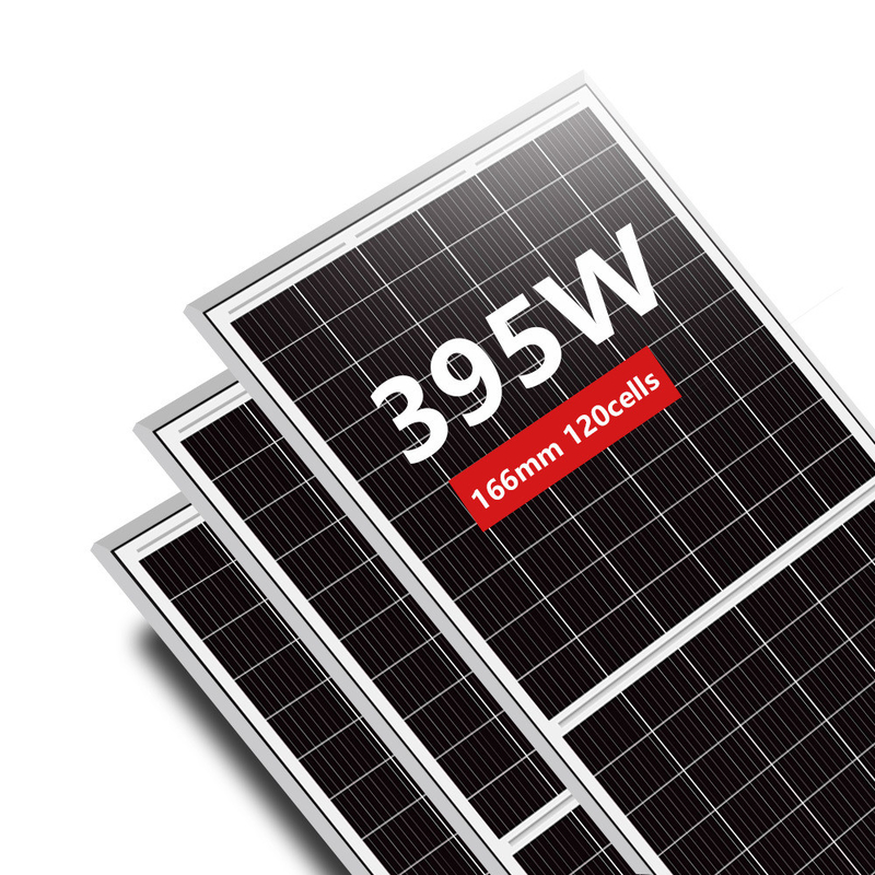 アモソラー半電池 166mm 380w 385w 390w 4mm2ケーブルを持つ単一太陽光パネル OEM注文