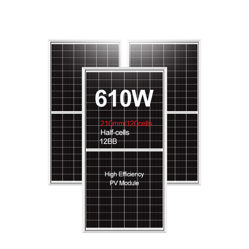 210mm 595w 600w 605w モノ結晶ソーラーパネル 120セル OEM ODM 優れたパフォーマンス