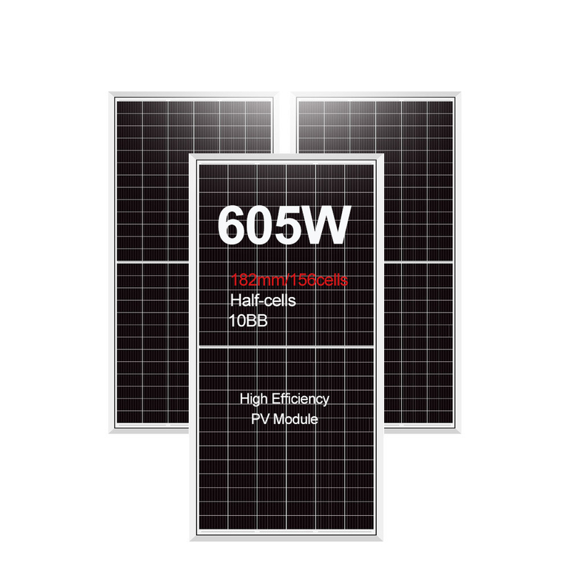 モノ太陽電池 IP68 格付け交差箱 575w 605w ワット PV モジュール 半電池太陽電池パネル
