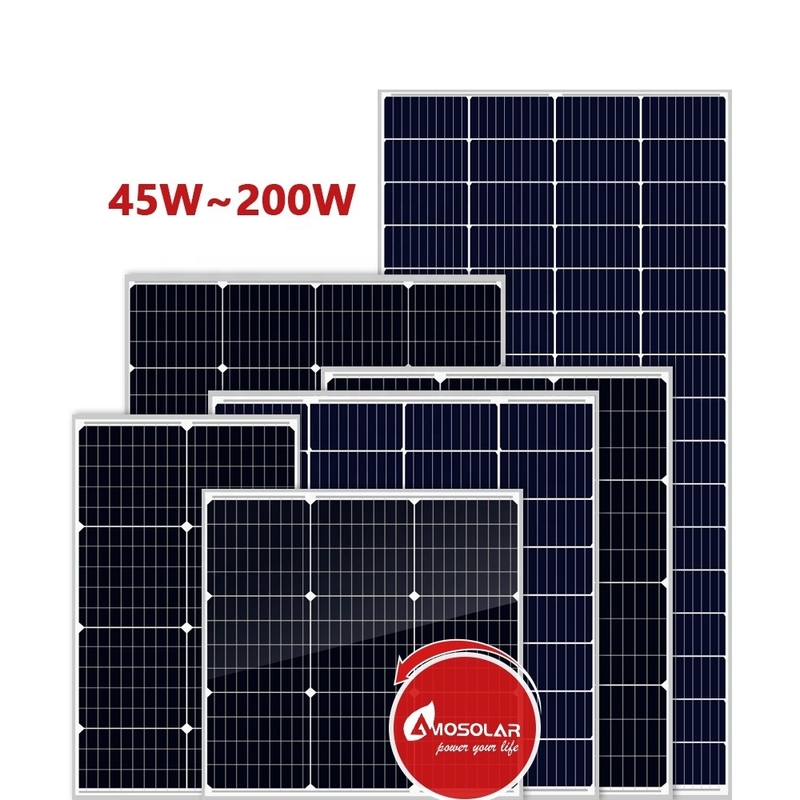 アモソラー ストリートライト RV用の小型太陽光パネル 55w 100w 150w 200w 安全パッケージ